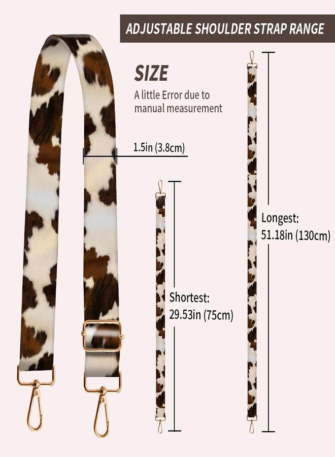 AIOGPD Purse Strap Replacement Crossbody, 3.8cm Wide Shoulder Strap Adjustable Replacement Belt Gold Buckle, Handbag Crossbody Bag Strap Retro Brown Cowhide - Image 4